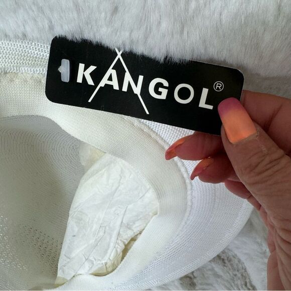 NEW Kangol Kangaroo White Knitting Mesh Vent Air Retro Flat Beret Style 0290 XL - Picture 5 of 9